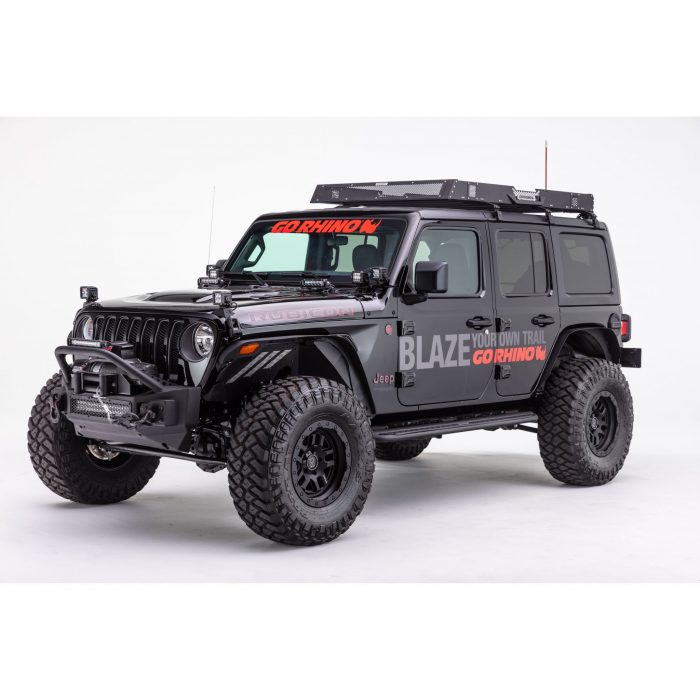Go Rhino 331101T - Rockline Front Stubby Bumper W/ Overrider - Textured Black
