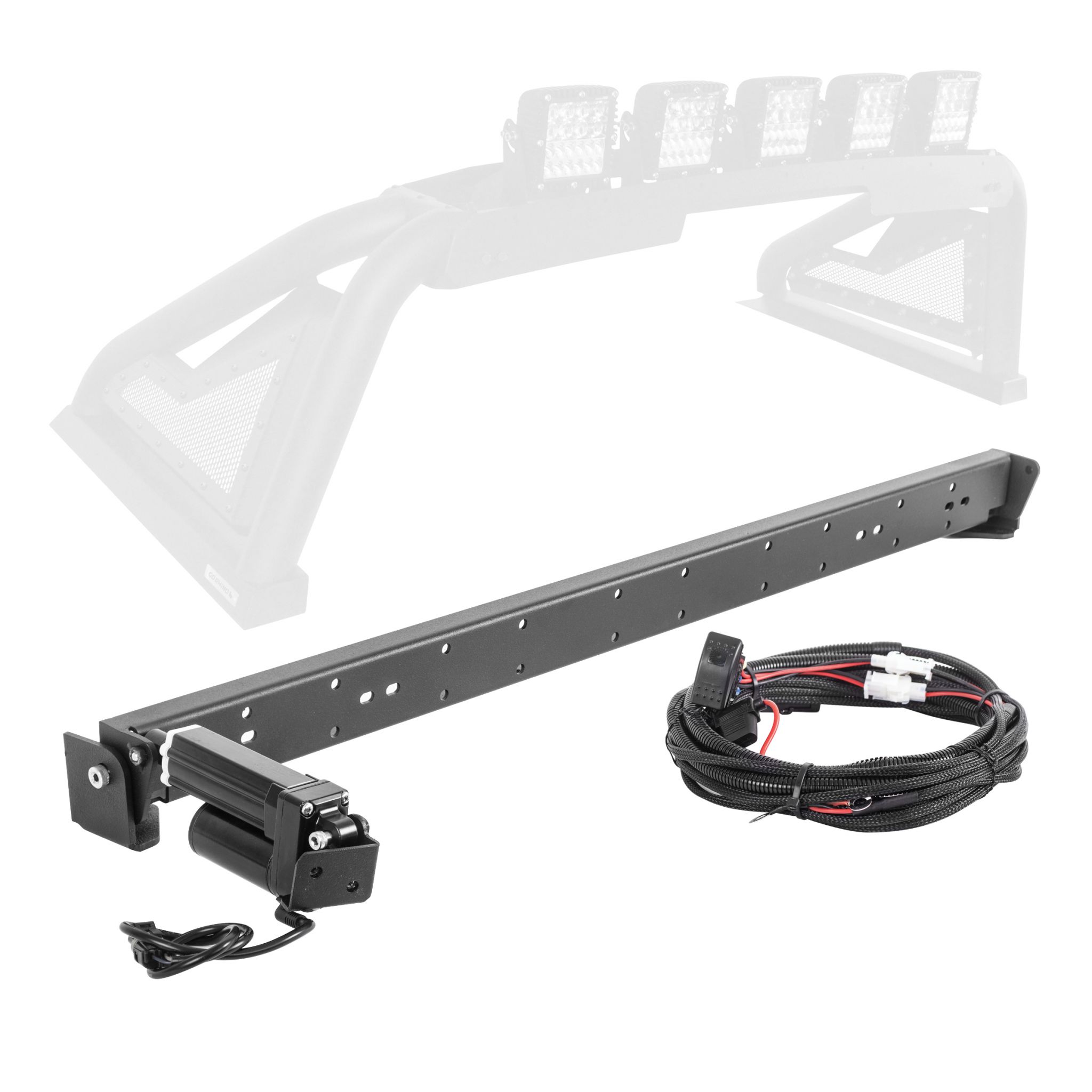 Go Rhino 960001T - Sport Bar 2.0 Power-Acuated Retractable Light Mount Conversion Kit - Full-Size- Textured Black