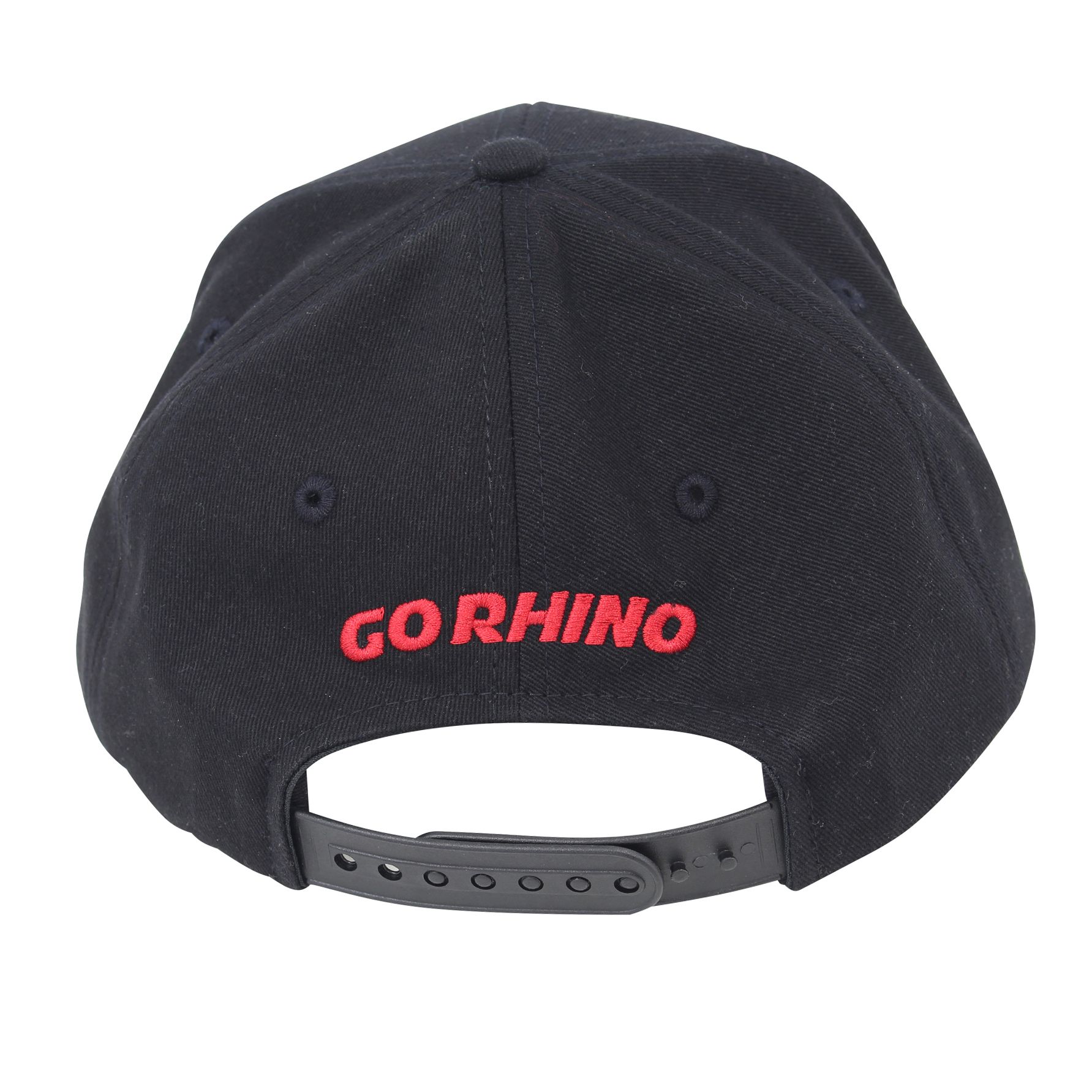 Go Rhino EX0383 - Go Rhino Logo Flat Brim Hat, Red on Black