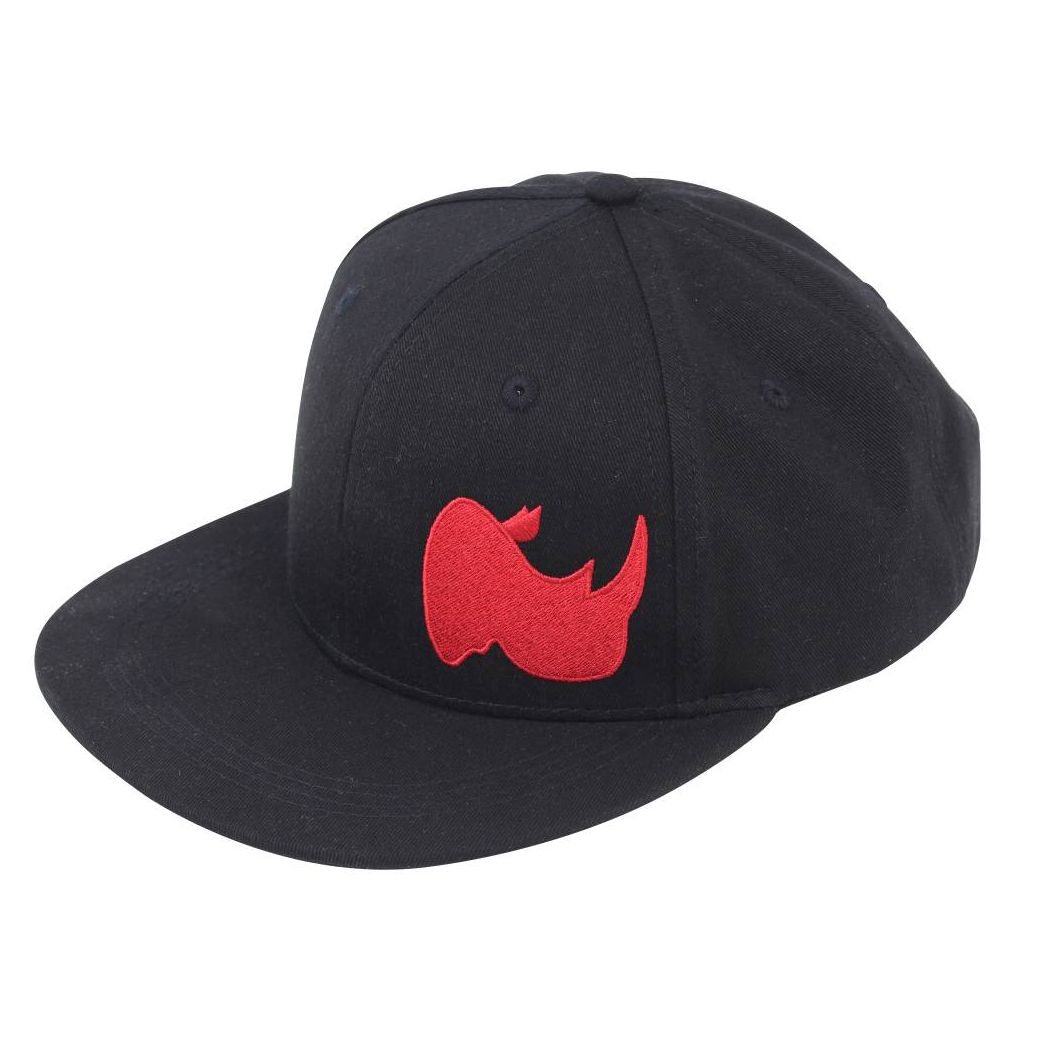 Go Rhino EX0383 - Go Rhino Logo Flat Brim Hat, Red on Black