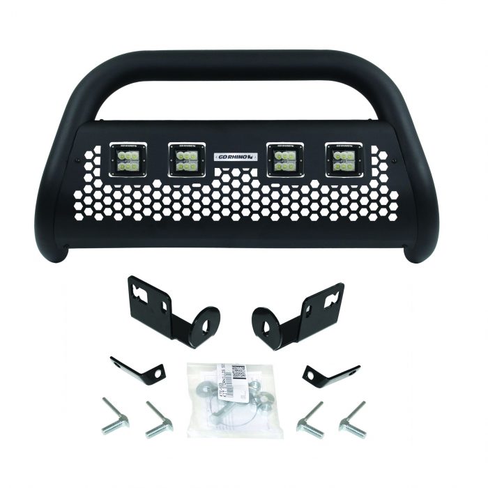 Go Rhino 55874LT - RC2 Bull Bar with Mounting Brackets and Four 3" Cube Lights Kit - Textured Black