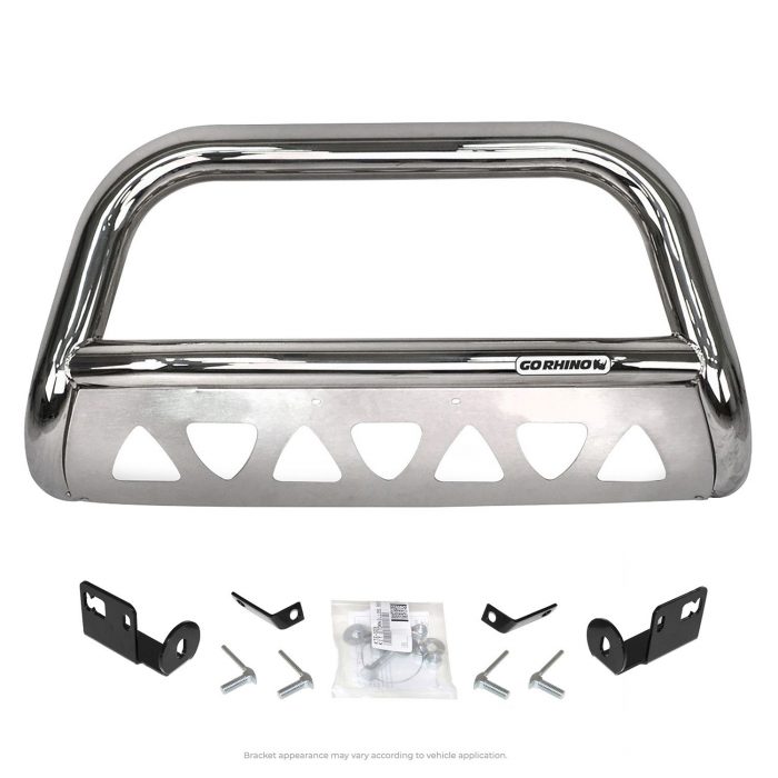 Go Rhino 5518PS - RHINO! Charger Bull Bar with Mounting Brackets - Polished Stainless Steel