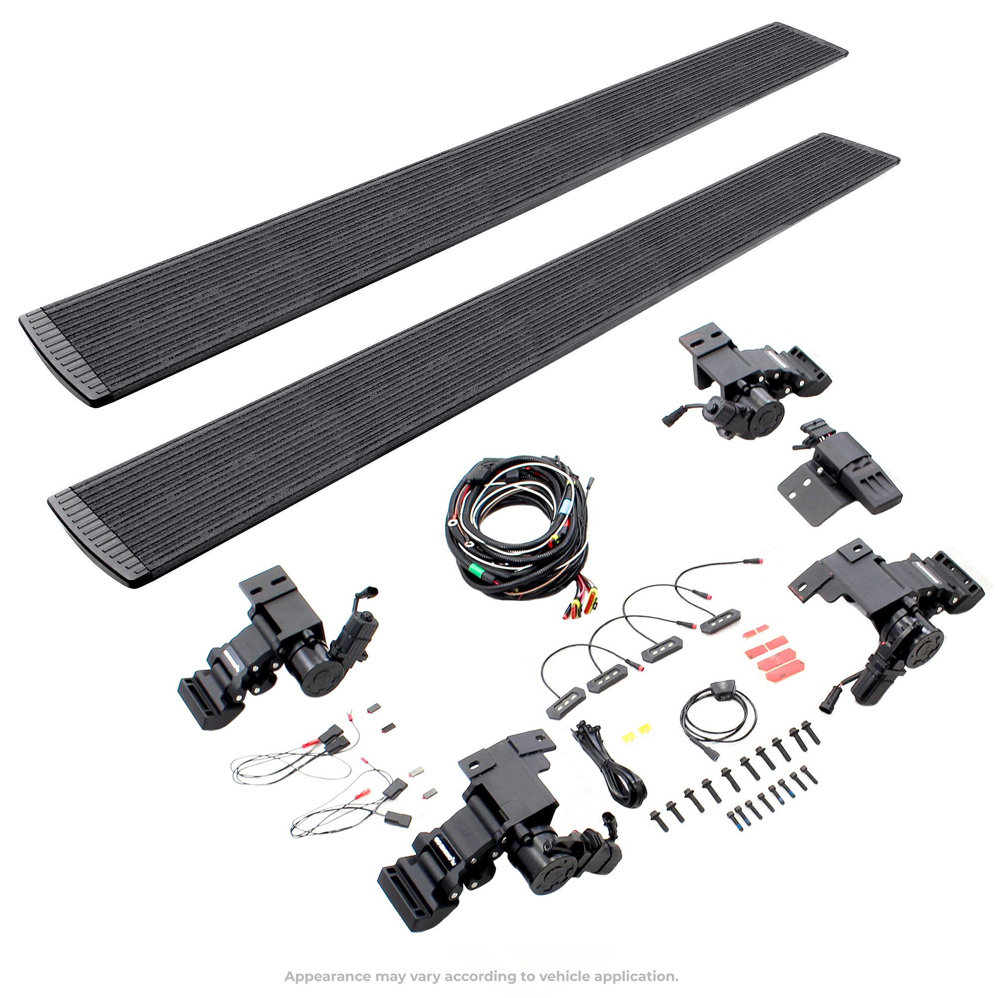 Go Rhino 20442564PC - E1 Electric Running Boards With Mounting Brackets - Protective Bedliner Coating