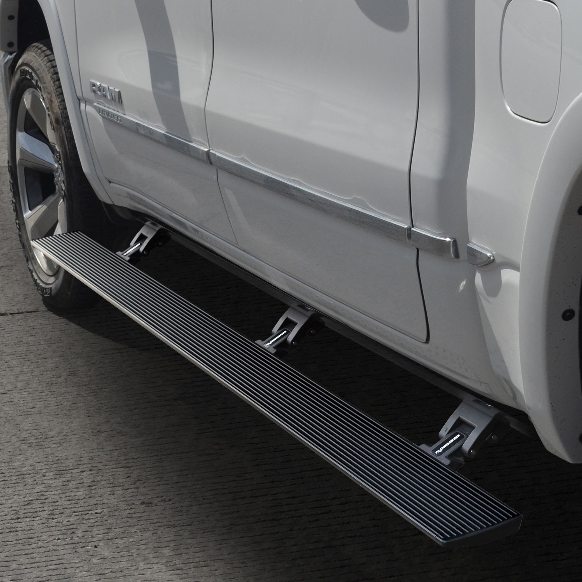 Go Rhino 20430680PC - E1 Electric Running Boards With Mounting Brackets - Textured Black