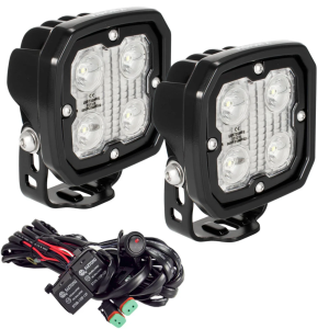 KIT OF 2 DURALUX WORK LIGHT 4 LED 40 DEGREE W/ HARNESS