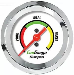 EcoGauge 2" White w/ Chrome Bezel & Bracket Sunpro CP8221 Authorized Distributor