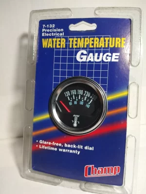 NOS CHAMP PRECISION WATER TEMPERATURE GAUGE LIGHTED COMPLETE KIT PART NO. 7-132