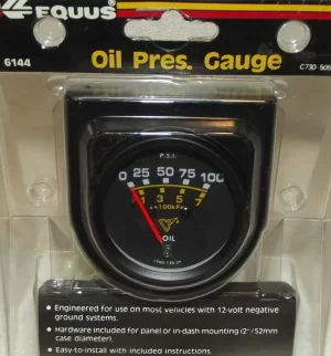 2 Inch Black Mechanical Oil Pressure Gauge Vintage Equus 6144