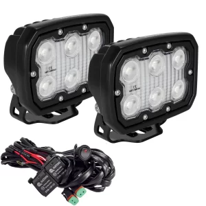 KIT OF 2 DURALUX WORK LIGHT 6 LED 40 DEGREE W/ HARNESS
