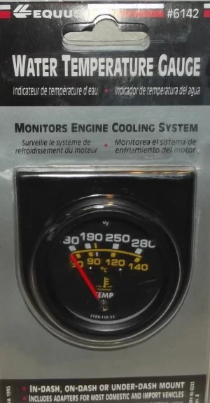 Equus 2 Inch Black Mechanical Water Tempature Gauge 6142