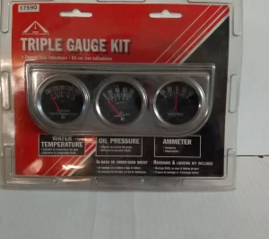 Accurate Instruments 17590 Triple Gauge Kit Water temp Oil pressure Ammeter NEW