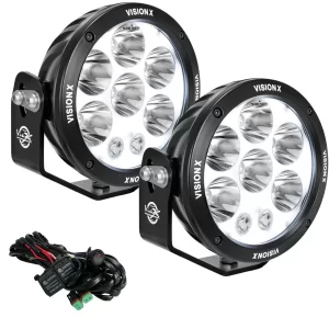 PAIR OF 6.7" CANNON ADV HALO 8 LED LIGHT MIXED BEAM INCLUDING HARNESS