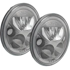 PAIR OF 7" ROUND AMBER HALO VX SERIES BLACK CHROME FACE LED HEADLIGHT W/ LOW-HIG - Image 2