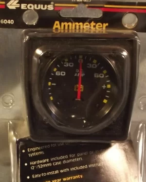 2 Inch Black Ammeter Vintage Equus 6040